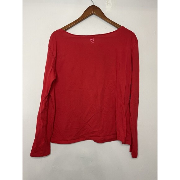 Victorias Secret "angel" Long Sleeve Tshirt Women's XLarge Red Cotton Y2K - Picture 4 of 4